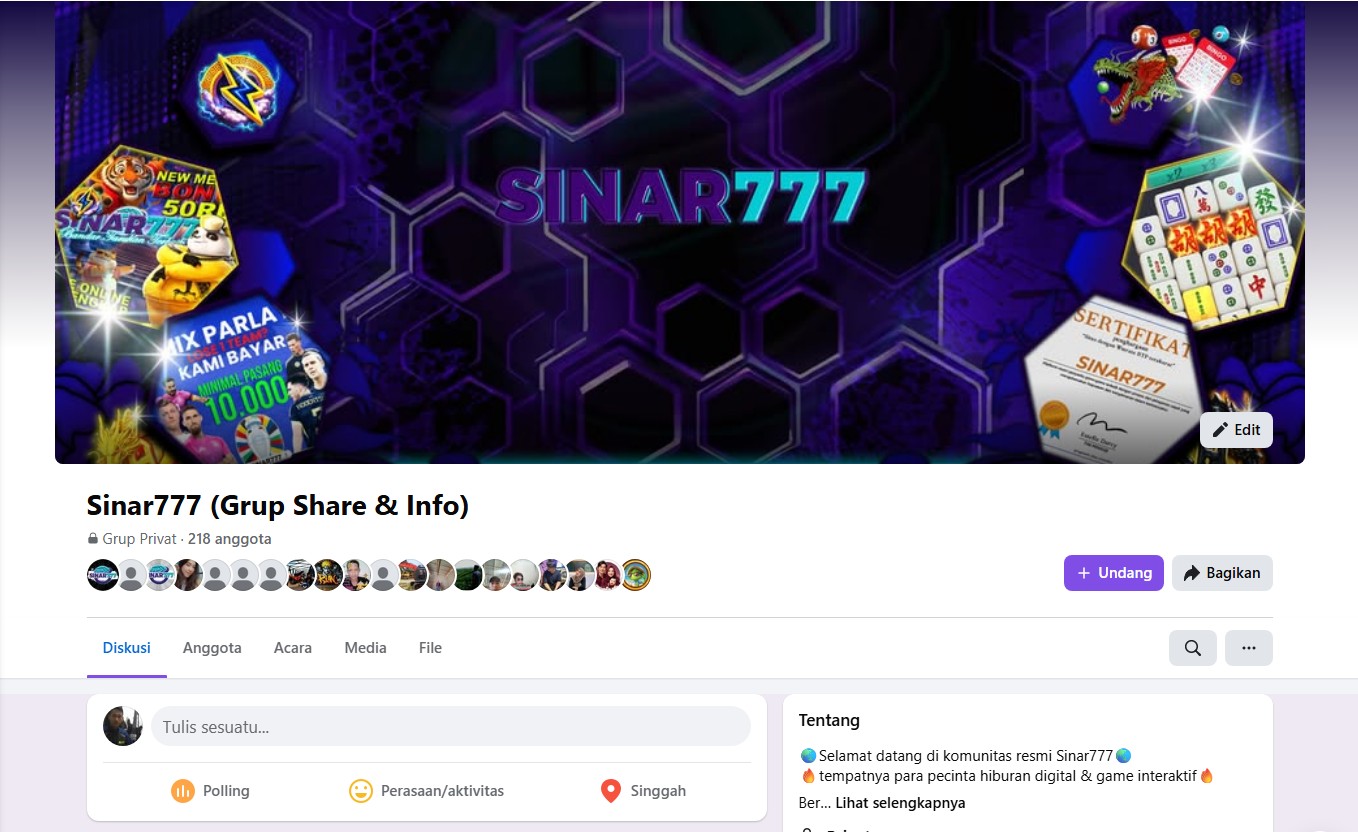 Komunitas Sinar777 berkumpul saling sharing