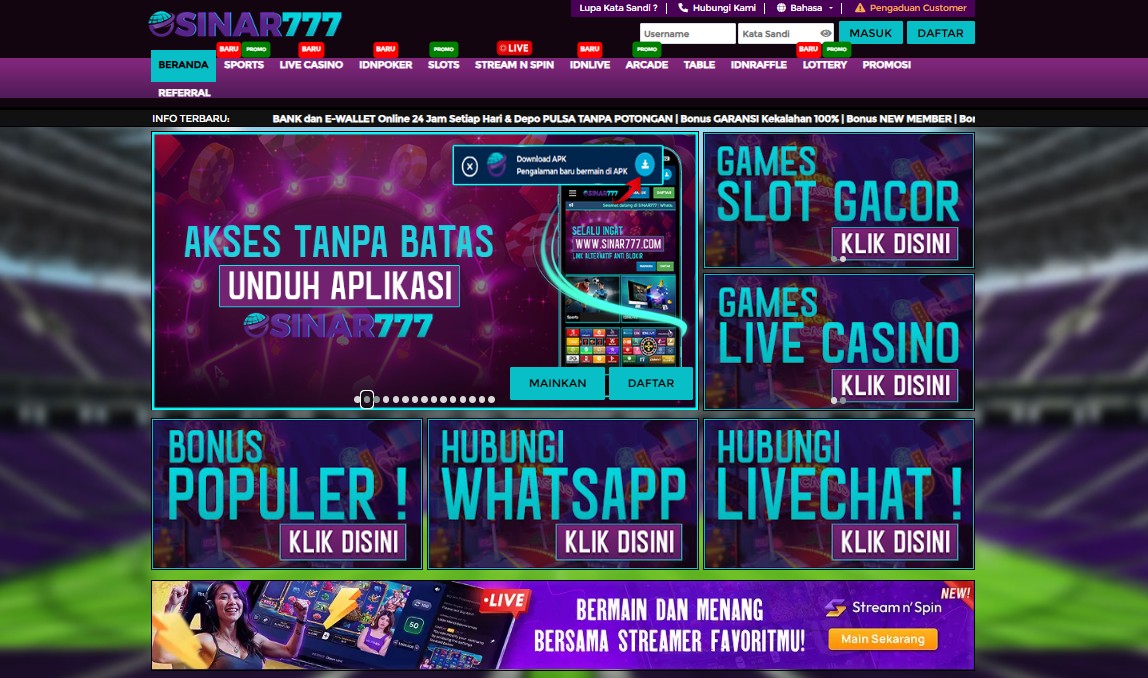 Beranda Platform Game Online Sinar777